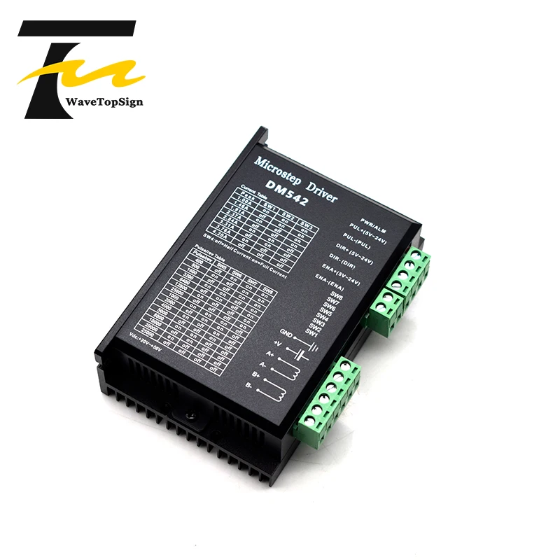 Driver del motore passo-passo WaveTopSign DM542 tensione 20-50VDC corrente 1.0-4.2A per motore passo-passo digitale serie 57 86