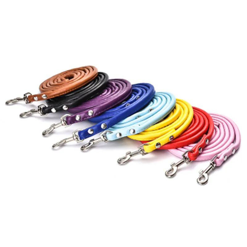 

Pet Dog Cat Leash Fashion Multicolor PU Round Rope Suitable For Small And Medium-sized Dog Accessories Color Leash