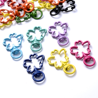 5pcs/lot Flower Lobster Clasp Hooks Keychains Trigger Clips Buckles for DIY Jewelry Making Key Chains Ring Accessories 24*34mm