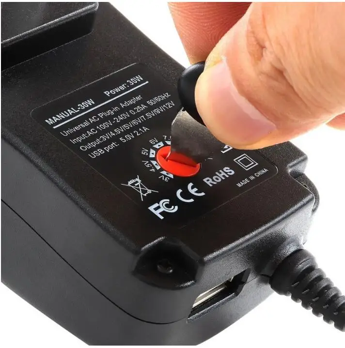 AC 100-240V to DC 3V 4.5V 5V 6V 7.5V 9V 12V 2A 2.5A Power Supply Adapter Universal Charger for LED Light Strip CCTV
