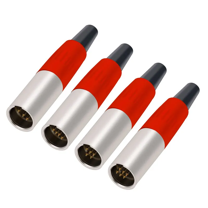 10pcs/lot Mini XLR 3Pin 4Pin 5Pin 6Pin Female Jack Plug Soldering MIC Cable Wire Connector Small XLR Socket Microphone Plug Jack