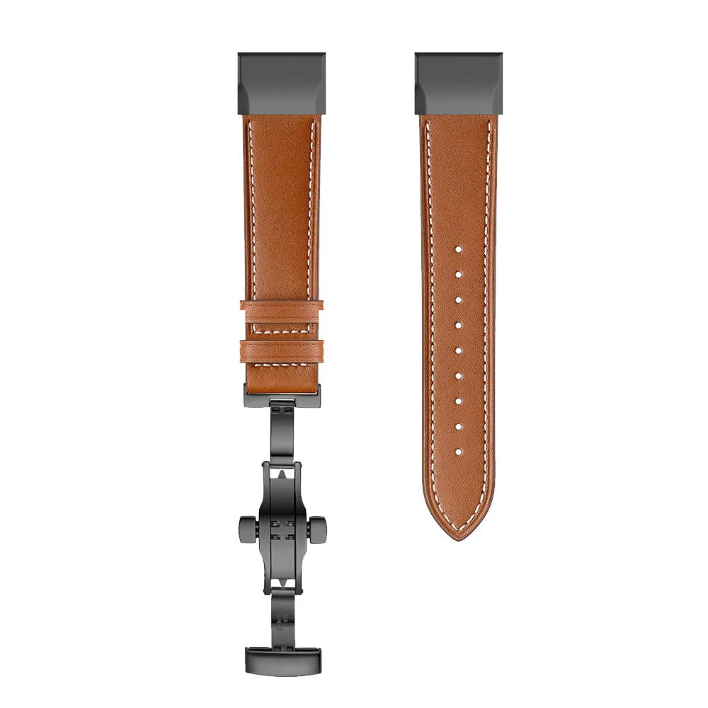 Genuine Leather strap for Garmin Fenix 6 6X Pro /fenix 5 5x Plus 3 hr Band 22mm 26mm Quick Release TACTIX DELTA / MARQ Watchband