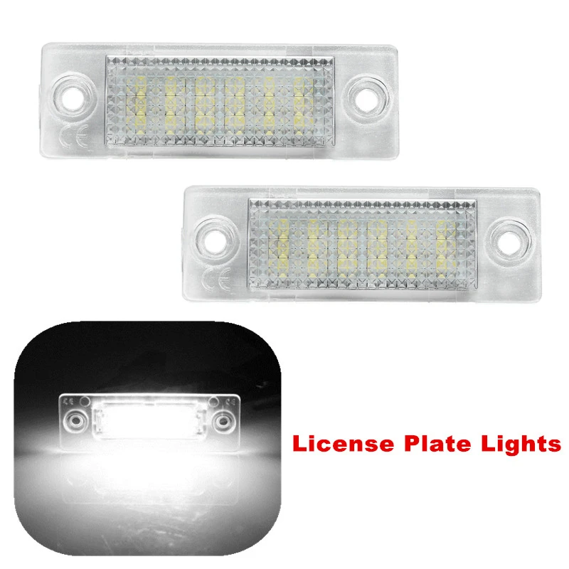 2pcs 12V 18 LEDs Car LED License Number Plate Lights Lamps For VW Transporter T5 Caddy Touran Golf Jetta Passat Skoda SuperⅠ