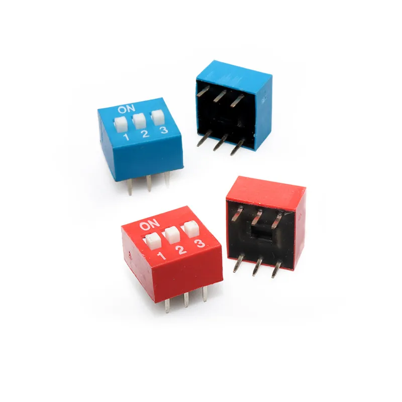 5PCS LOT 2.54 DIP Slide Red Blue Toggle Switch 2.54MM Pitch 1 2 3 4-12Pin Code Switch Coding Position Way Toggle Side Flat Dial
