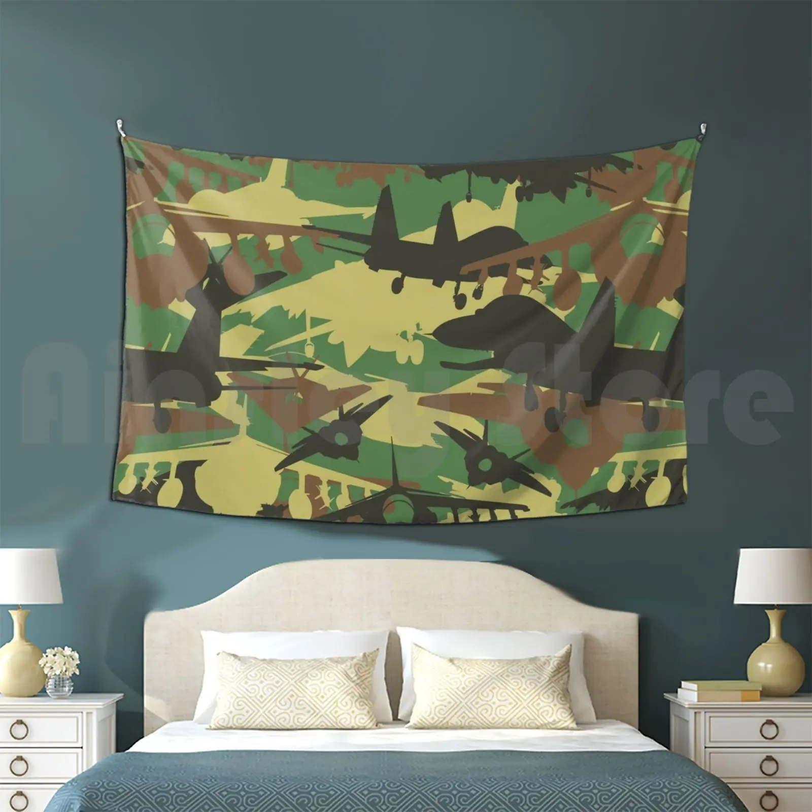 Military Camouflage Fighter Jet Customized Tapestry Military Fighter Camouflage Jet Aviation