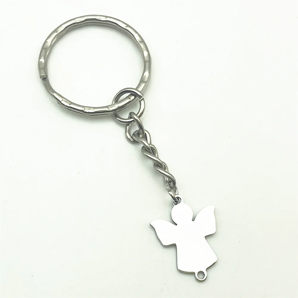 Stainless steel lucky Clover Key Chain Gifts 3pcs Zinc Design Key Split Ring Cross Keychains