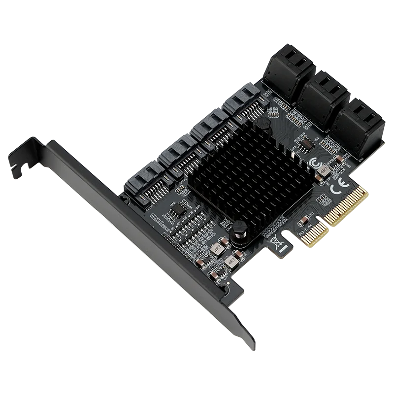 

10-port PCI-E to SATA Adapter Card Mechanical Hard Drive Expansion Card Pcie X1 X4 Drive-free Pass-through 2U Half-height