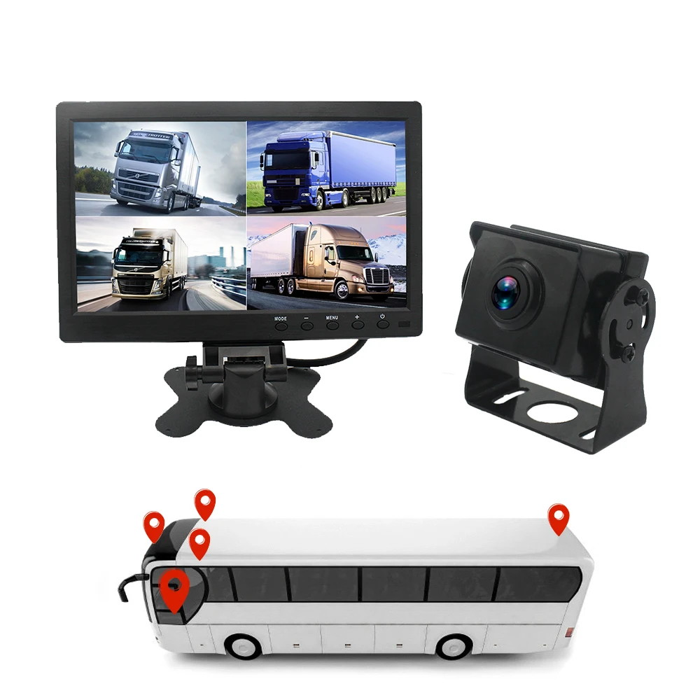 10 inch IPS Display Screen 1080P Car Rear View Camera HD Night Vision 360 Degree Panorama Monitoring System IP68 Waterproof