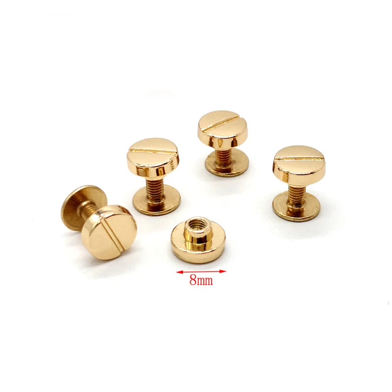 

Gold Nickel Button Screw Studs Round Head Rivets 8mm/10 mm/12mm for Bag Belt Leather Craft Accessory