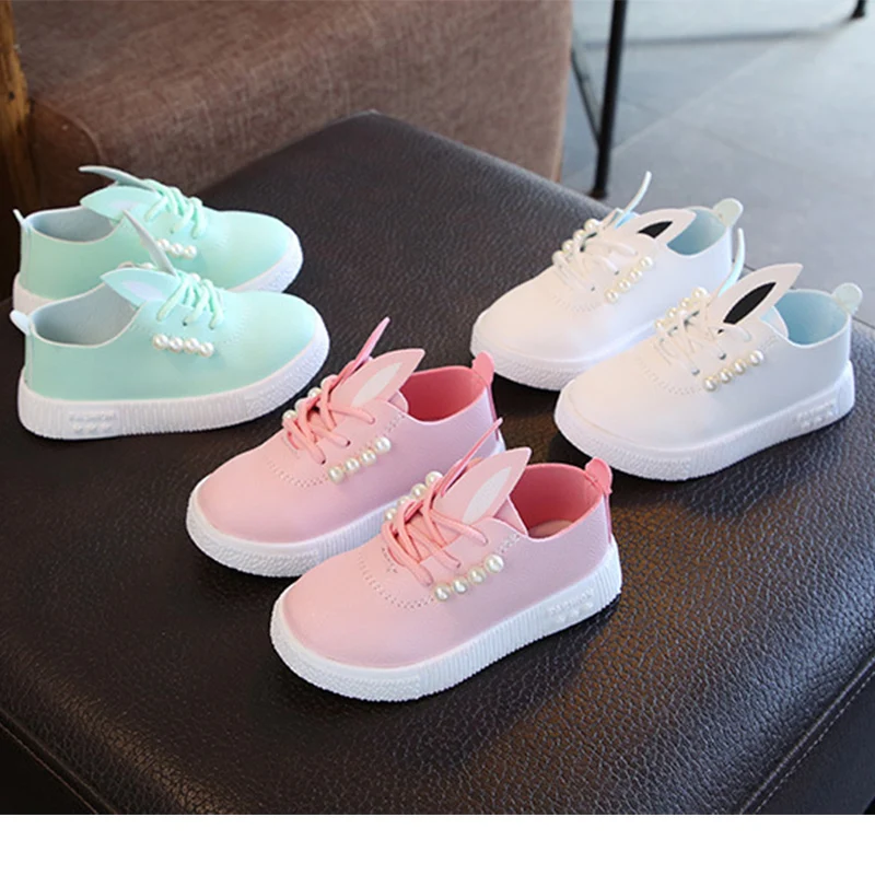 

2019 spring and autumn new girls pearl princess shoes small children's beanie shoes children's cotton shoes