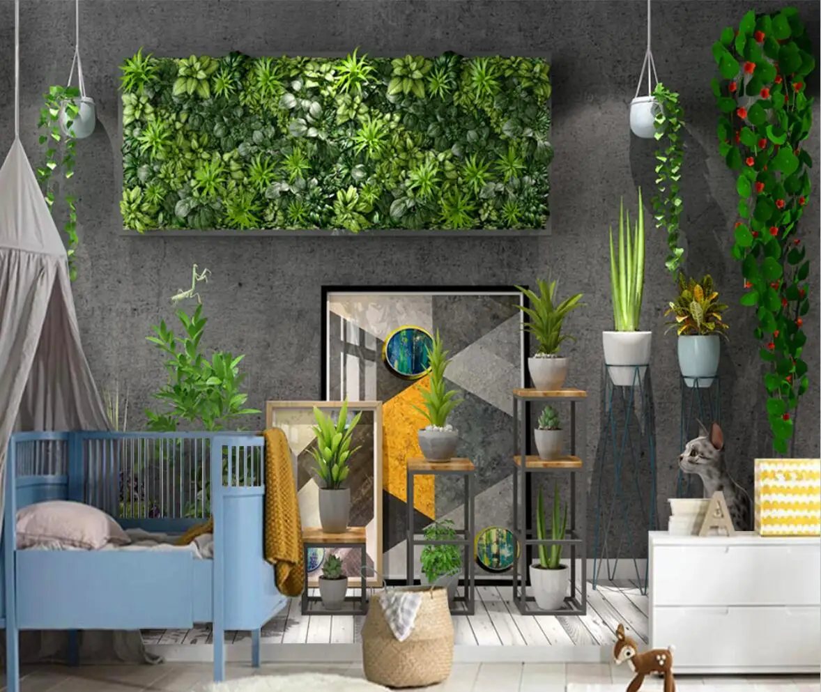 beibehang Custom Southeast Asian potted plants mural wallpaper house background 3D wallpapers for living room bedroom decoration