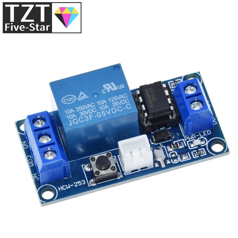5V 12V Ein-Knopf-Bistabiles Schalter-Relaismodul, Auto-Modifikationsschalter, Ein-Knopf-Start-Stopp, Selbstverriegelung, für Arduino – Detail 7
