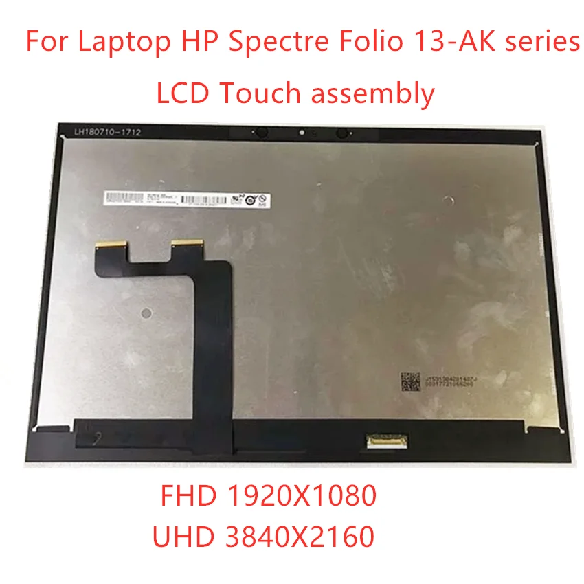 

Original 13.3'' LCD for HP Spectre Folio 13-AK 13-Ak0000NA 13-AK0023DX 13-AK1016NR FHD UHD Touch Screen Assembly Replacement