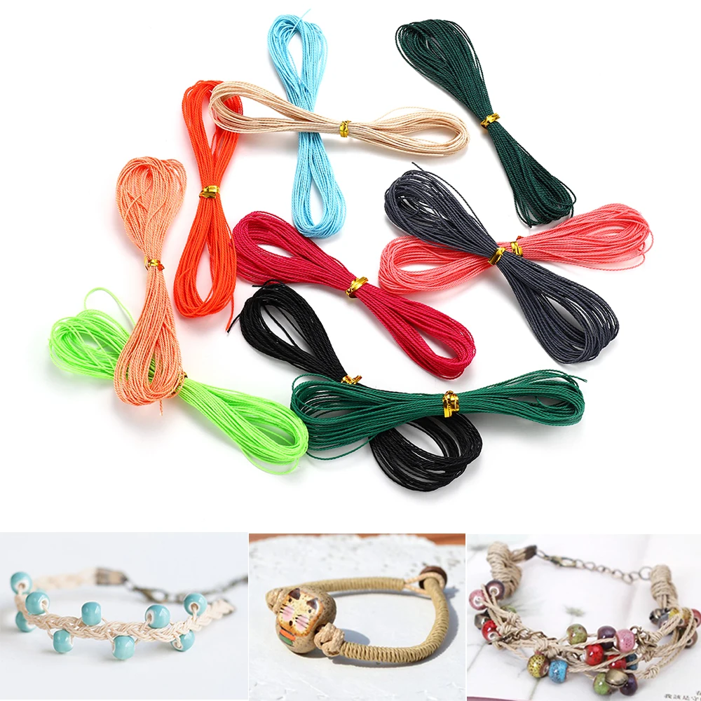 38 Colors 10m/pc 1mm Waxed Cotton String Beading Cord Rope For DIY Handmade Necklace Bracele  Jewelry Makings  Supplies