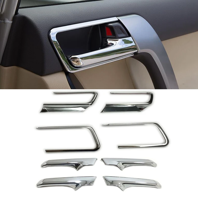 for Toyota Land Cruiser Prado FJ 150 2014 2015 2016 ABS Chrome Interior Door Handle Cover Trims Protection Sticker