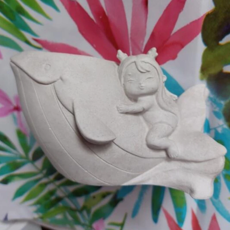 Nette Whale Blumentopf Silikon Form Beton Harz Gips Vase Form DIY Halter Zement Pflanzer Werkzeuge Ornament Tisch A5KE – Detail 4
