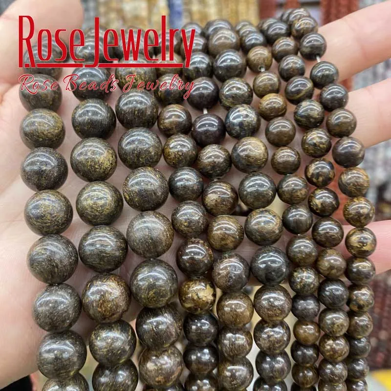 Natural Bronzite Stone Beads Round Loose Spacer Beads 4 6 8 10 12 mm or Diy Jewelry Making Handmade Bracelet Necklace 15\