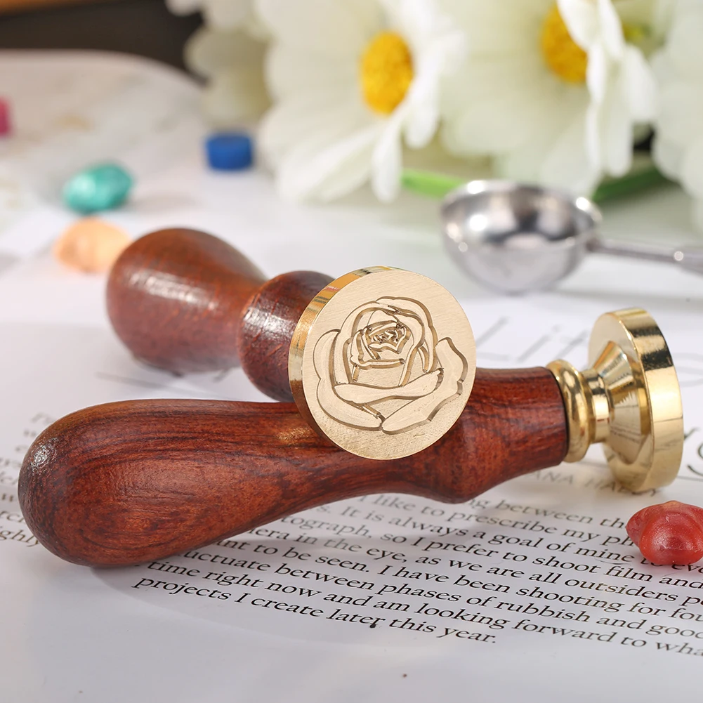 Gold-plated Brass Head Retro DIY Envelope Wax Seal Stamp Head Sealing Wax Stamps Wedding Decorative Invitation Dropshipping