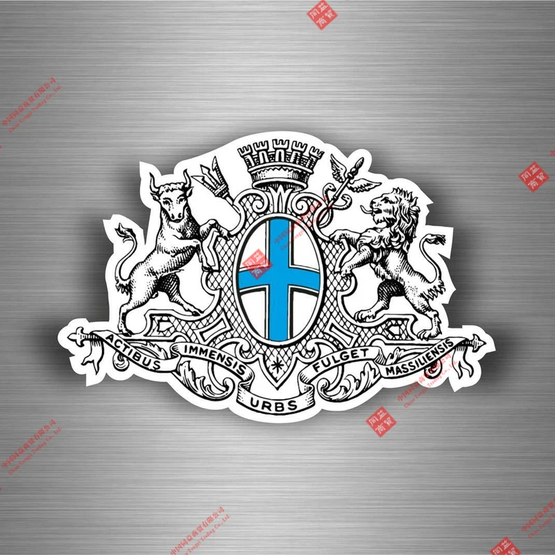 Aufkleber Motorrad Auto Sticker Wappen Flagge Fahne Frankreich Marseille Schild Decal JDM Car Sticker DIY Car Styling Auto