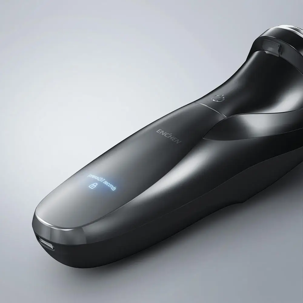 Youpin Enchen BlackStone 3 ماكينة حلاقة كهربائية الحلاقة/رئيس القاطع قابل للغسل IPX7 مقاوم للماء LCD نوع-C قابلة للشحن الشحن