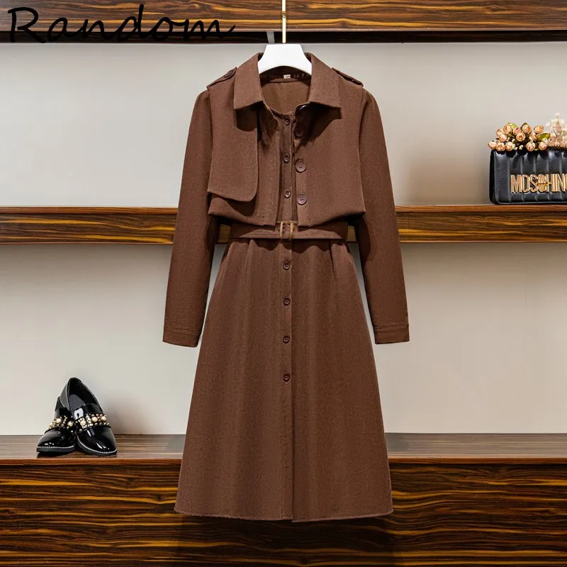 

Women Plus Size Office Vintage Suit Jacket Coat Crop Top And T Shirt Dress Two Piece Set Elegant Outfit Sanding Work Clothing