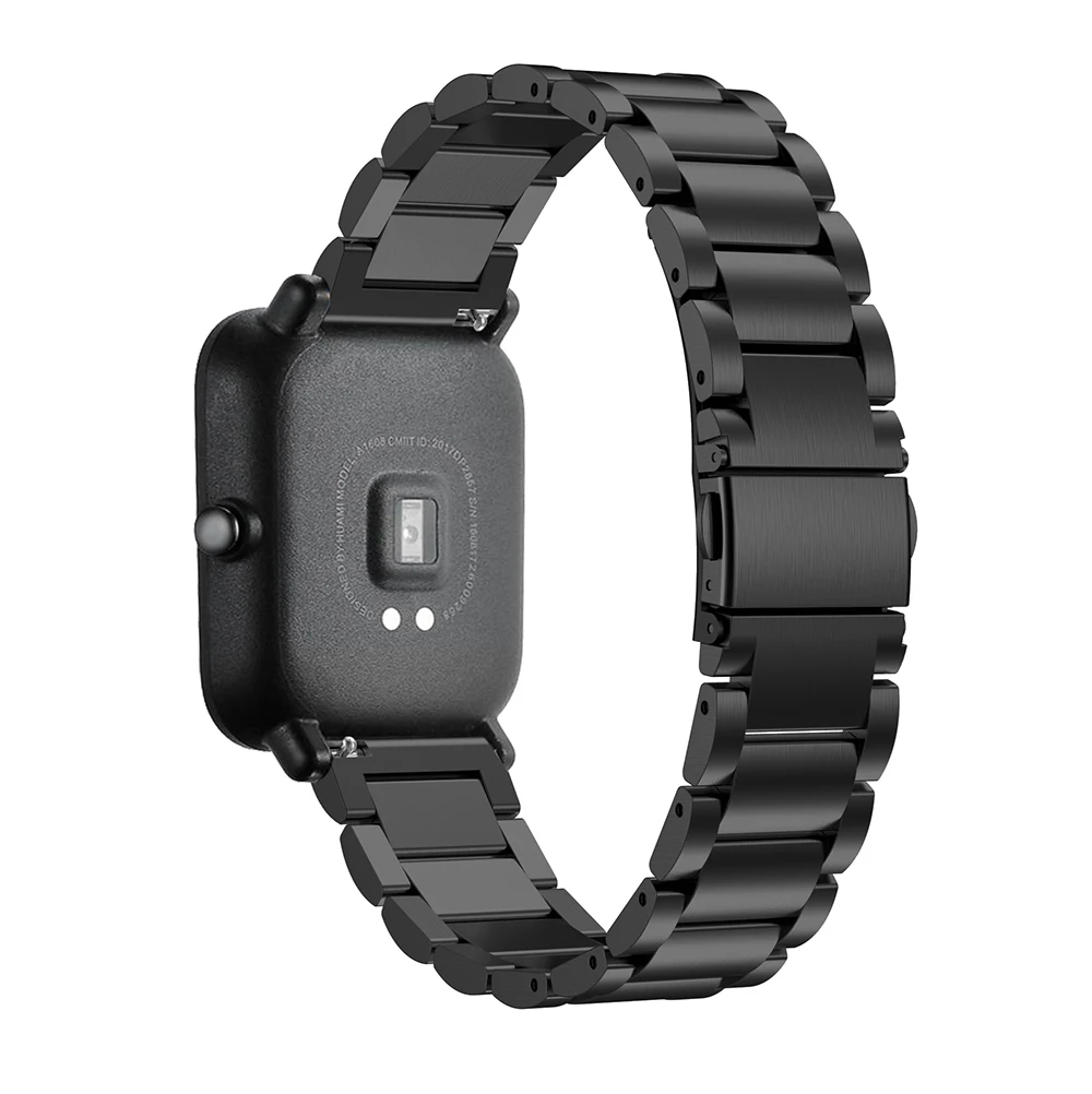 Correa de acero inoxidable para reloj inteligente Xiaomi Huami Amazfit Bip Youth, correa de 20mm para reloj inteligente Huami Bip BIT Lite