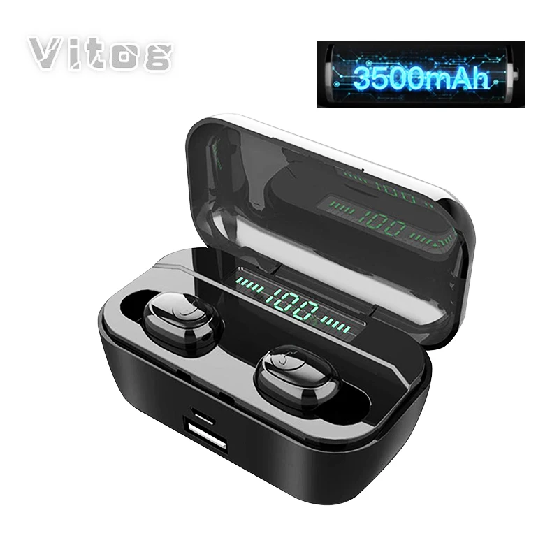 

G6s Bluetooth Earphones TWS Wireless 5.0 Handsfree Earphone Sports Bass Earbuds Waterproof Headset with mic 3500mAh charging box