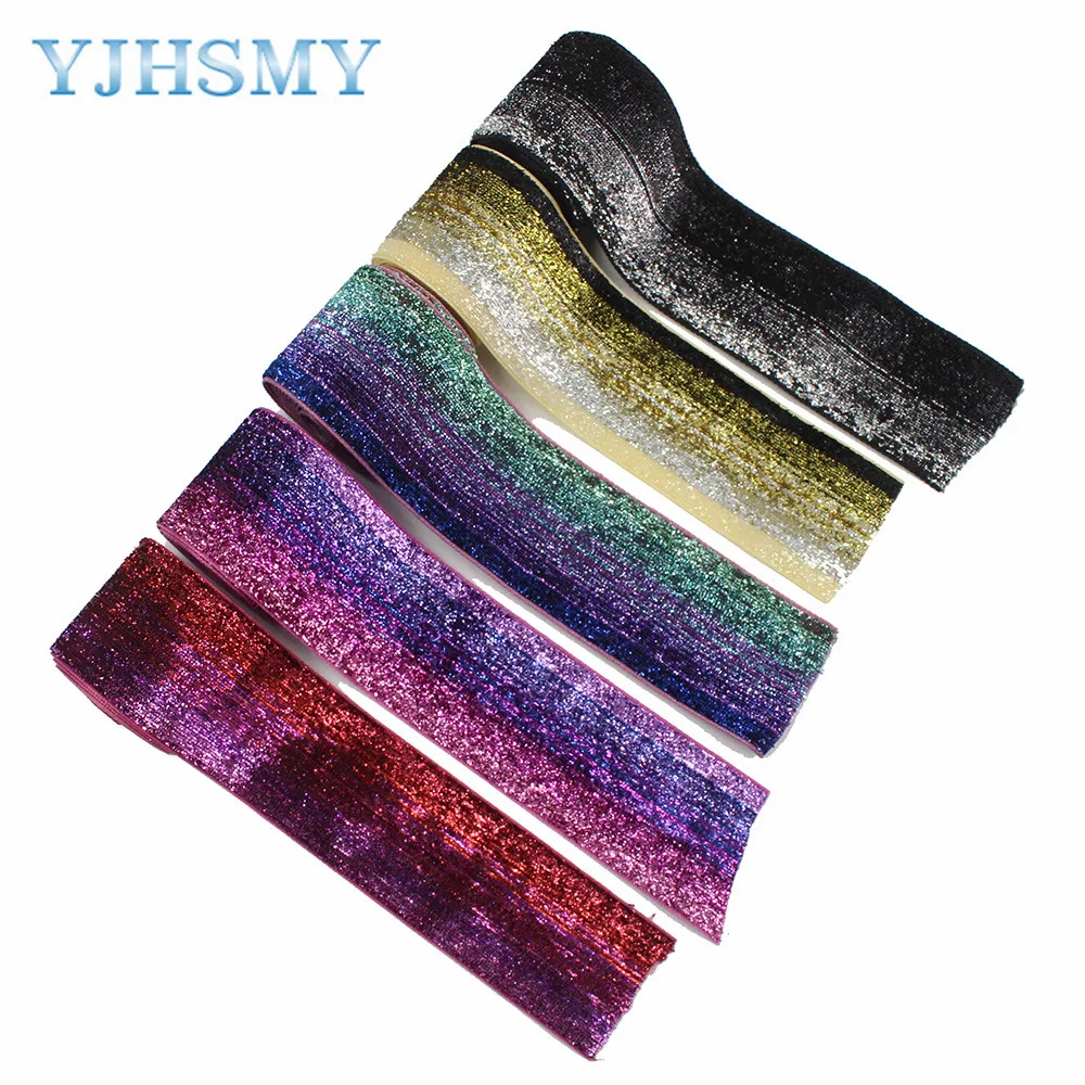 Fita de veludo metálica, 5 jardas, 1-1/2 partes, faixa brilhante para artesanato, embrulho de presente de natal, chá de bebê, 20522-36