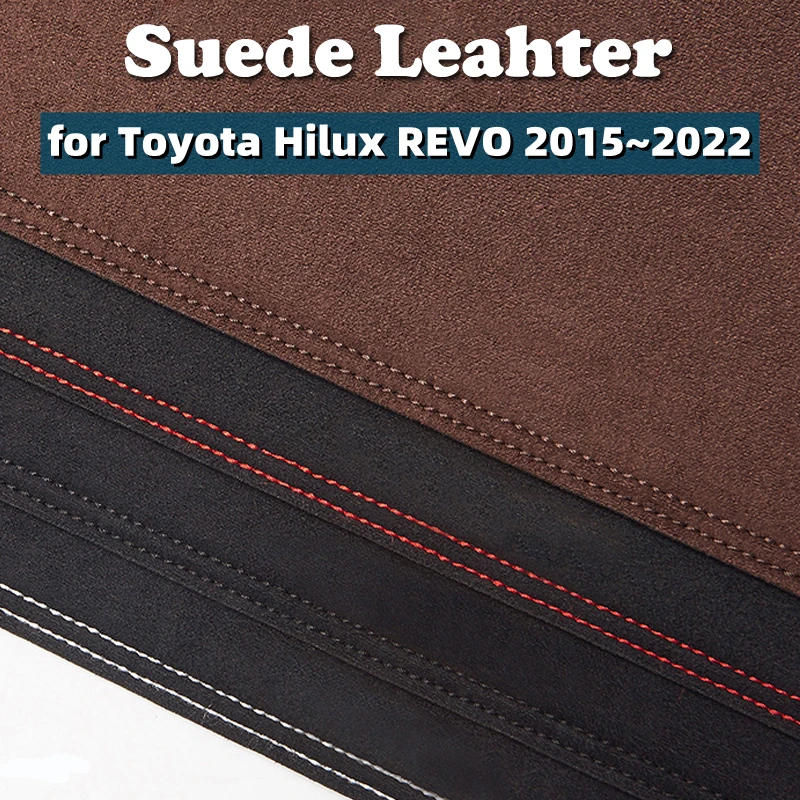 Car Suede Leather Dashmat Dash Mats Pad Dashboard Covers Sun Shade Carpet for Toyota Hilux REVO AN120 AN130 2015~2021 2022 2016