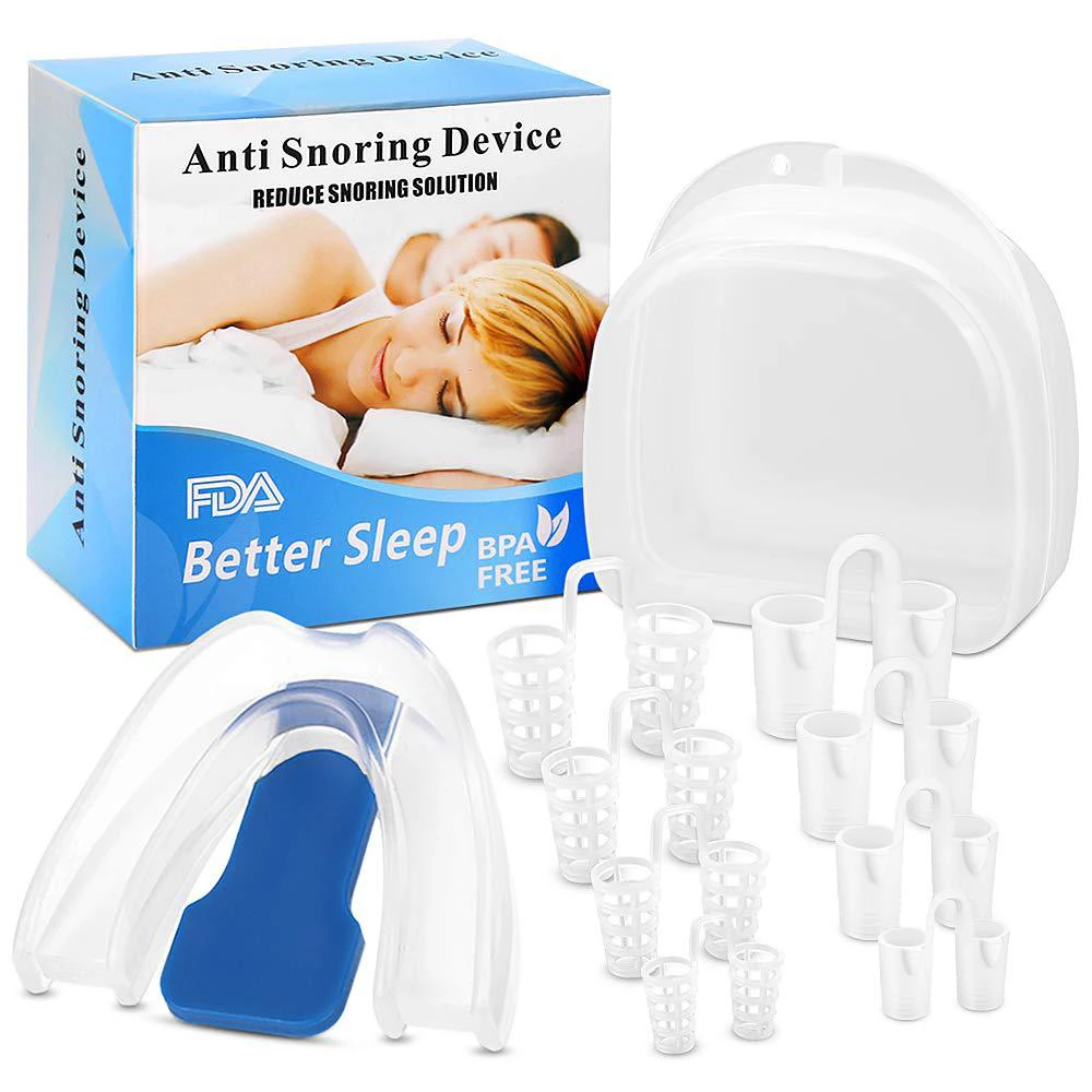 9 in 1 Snoring Solution Professional Stop Snoring Sleep Aids Anti Snoring Devices for Snoring Grinding Teeth Bruxism Men Woman