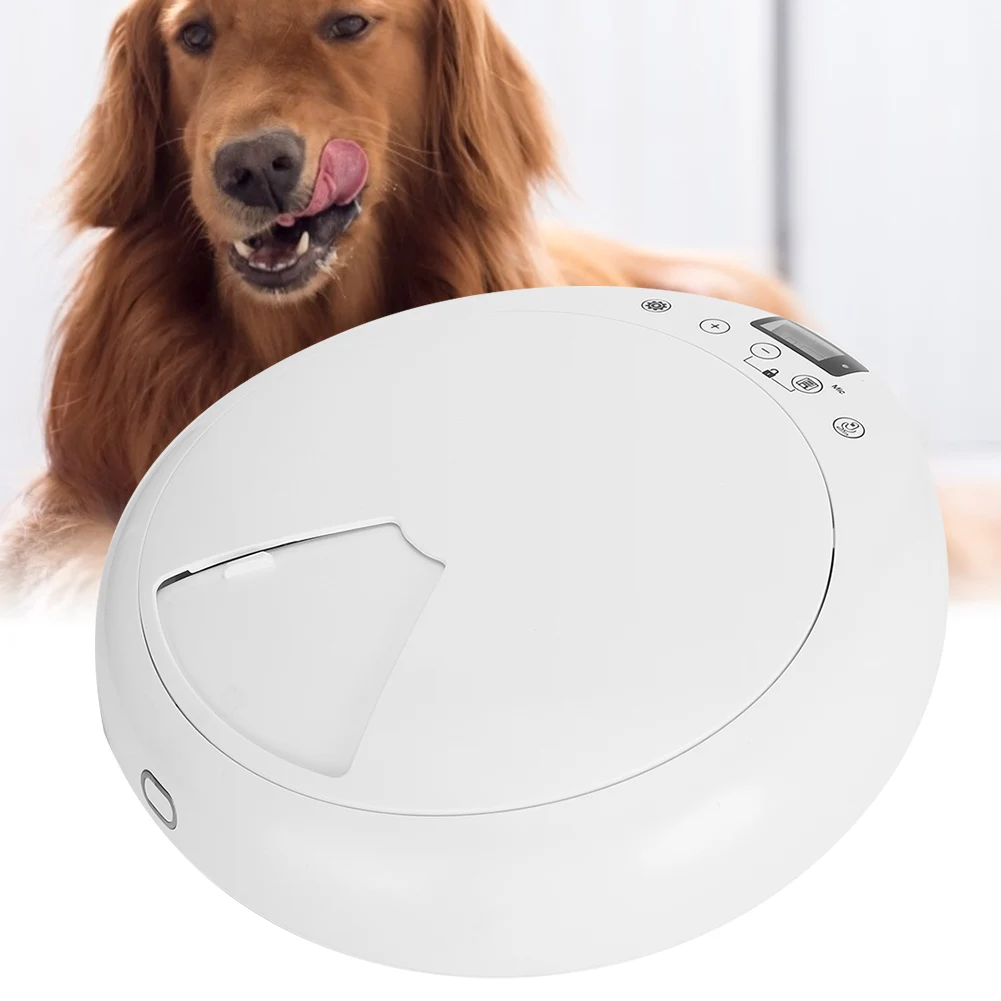 

Round Automatic Pet Dog Feeders Bowl LED Electric Mute Cat Supplies Drinker Dispenser Programmed Timing 6 Meals 24 Hours Feed