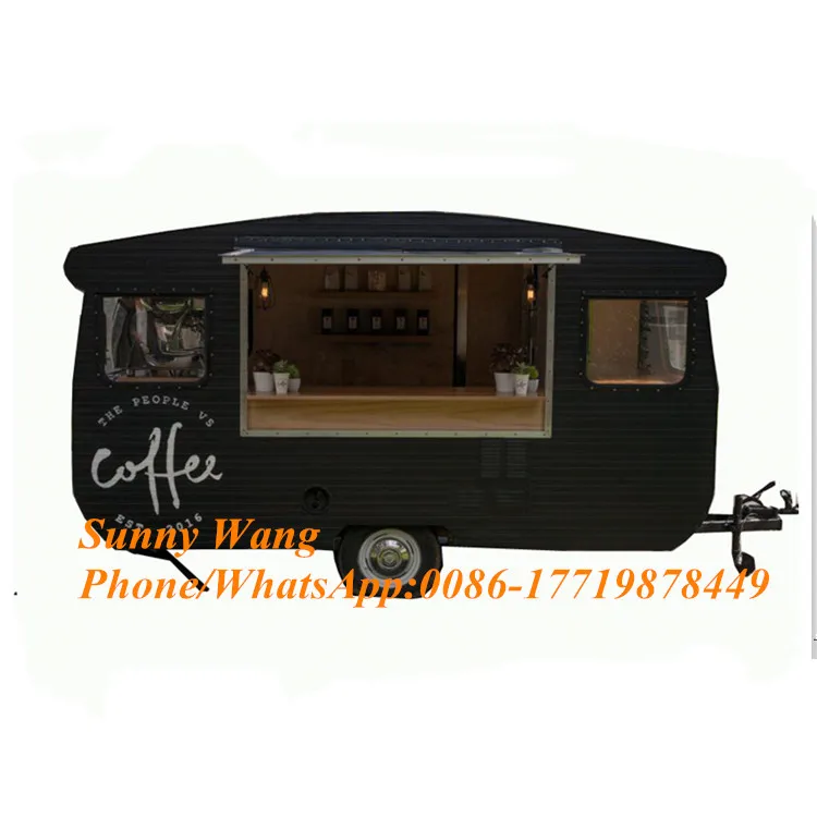 Carrito de comida para hamburguesas, carrito de comida fría, remolque de comida Retro, autobús, camión de calle para perros calientes, quiosco de comida