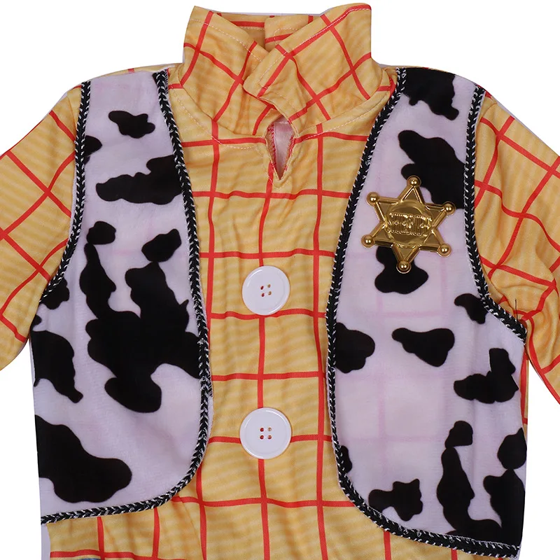 Costume de cosplay de cow-boy pour enfants, Woody, The Western Sheriff, fur s for Boys, Dam, Halloween, Carnival Party, Kindergarden Performance