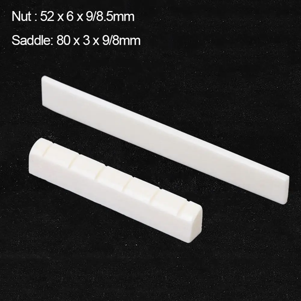 6 String Classical Guitar Saddle + Nut White Bone Bridge For Acoustic Folk Guitar  Replacement Spare Part Guitar White Parts