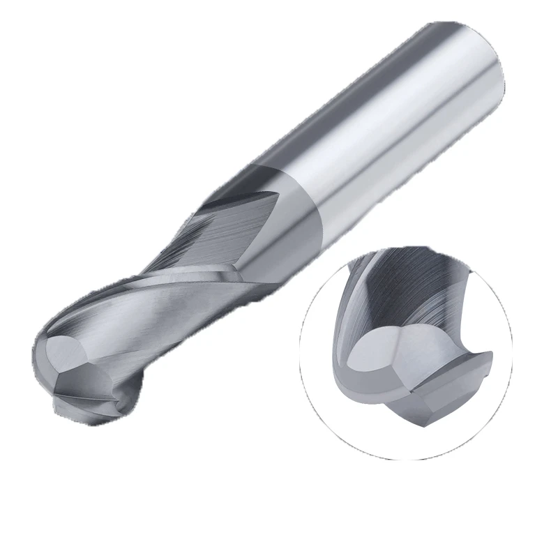 Ball Nose End Mills HRC70 High Hardness Ball Head 2 Flute Carbide Lengthened Circular CNC Milling Cutter R0.5-R10 4mm-20mm