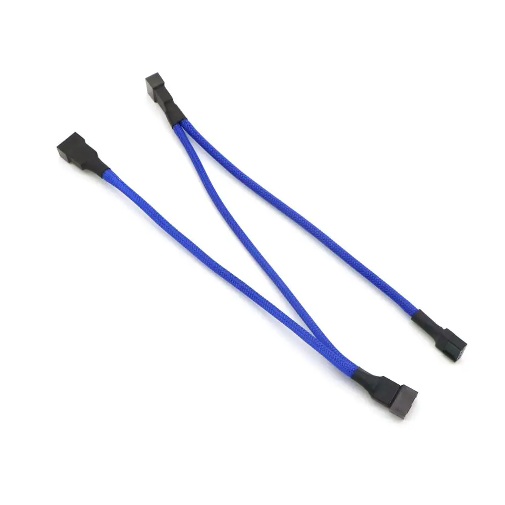 Angitu 4Pin Fan/PWM 3Way 24awg Splitter Fan Cooling Power Cable-15cm Black White Red Blue Purple