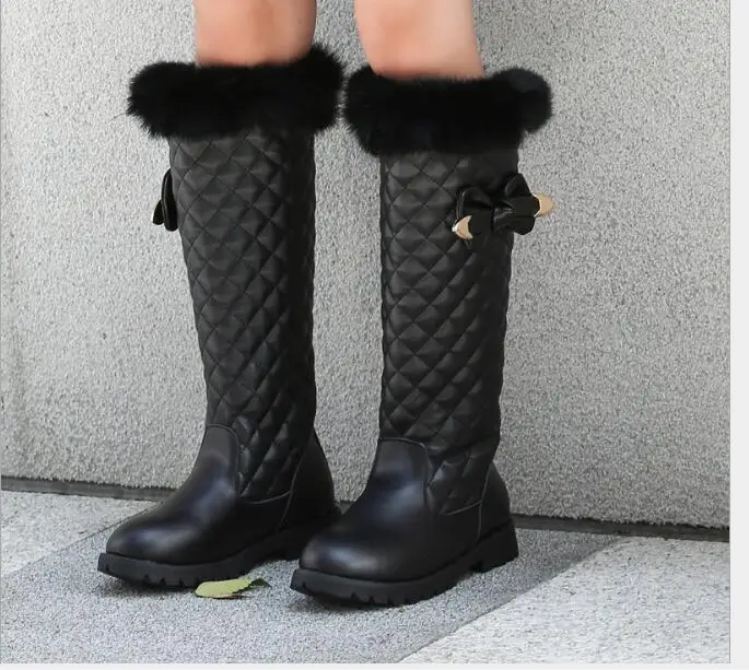 New red Genuine Leather Girls Knee-high Boots Princess Children\'s Tall Boots High Kids Shoes Girl Shoes Knee Fashion Boots