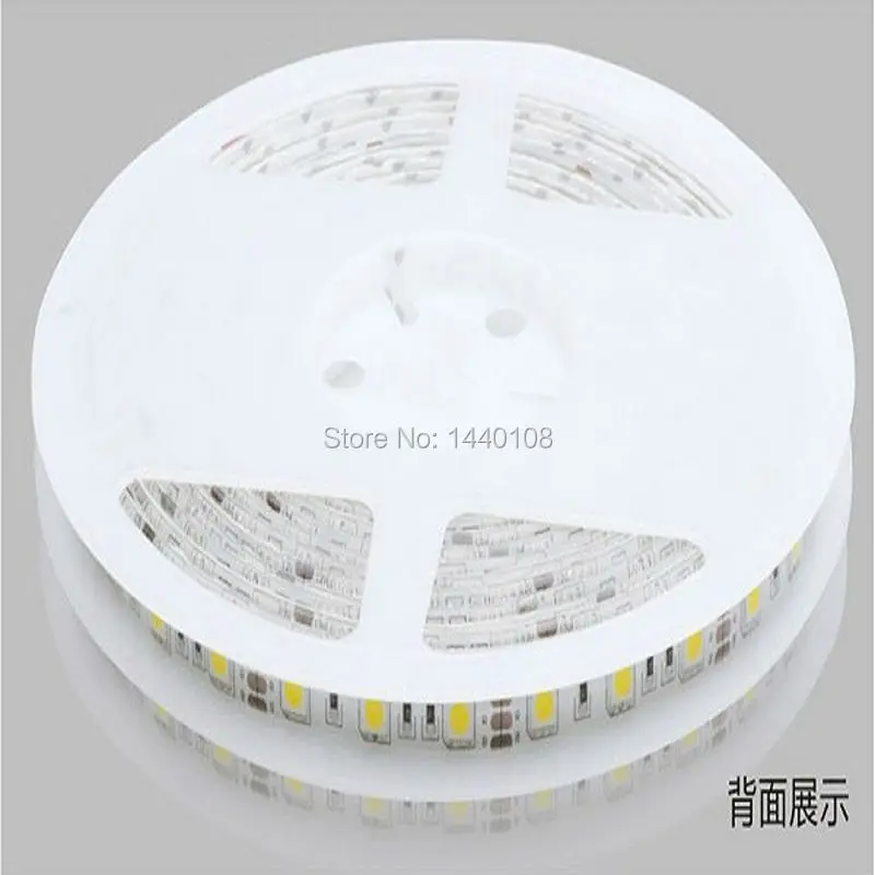  50m/lot Waterproof Ip65 5050 smd Warm l White 300led 5m RGB LED Strip Ribbon Light For Ceiling Bar Counter Cabinet Light