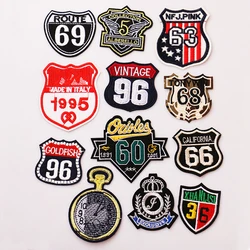 Digital medal, clock icon Embroidered Iron on Patches for Clothing DIY Stripes Clothes Patchwork Stickers Custom Badges