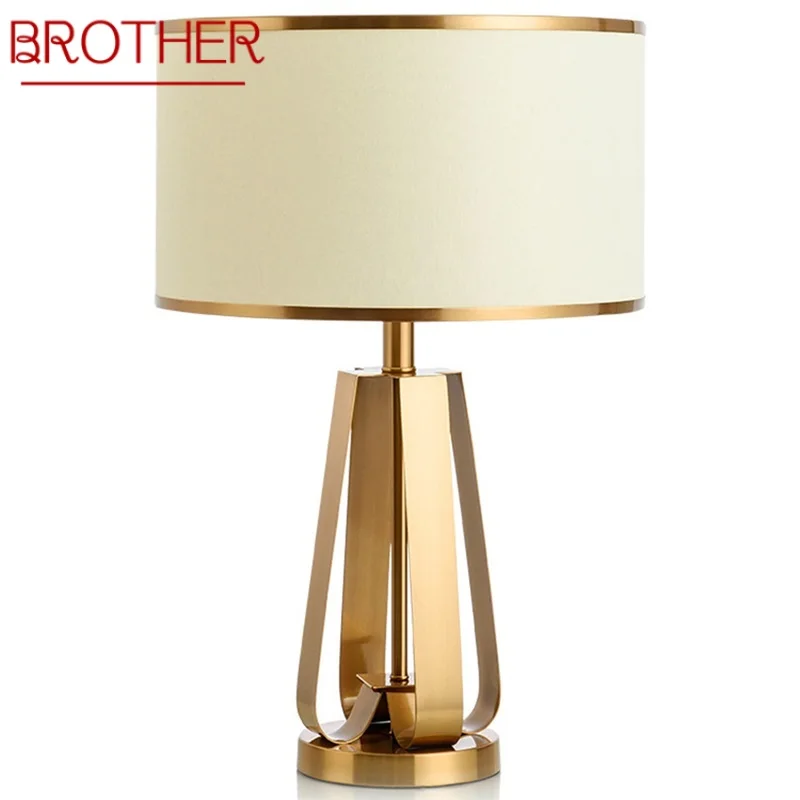 BROTHER Modern Table Lamps Bedside Luxury Design Golden Desk Lights Home E27 Decorative For Foyer Living Room Office Bedroom