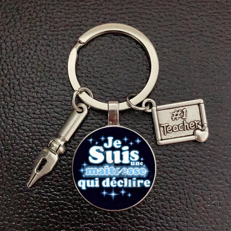 المعلم المفاتيح الزجاج نمط رسائل شكرا لك المعلم حلقة رئيسية المعلم هدية عيد الوقت جوهرة الزجاج حامل سلسلة مفاتيح