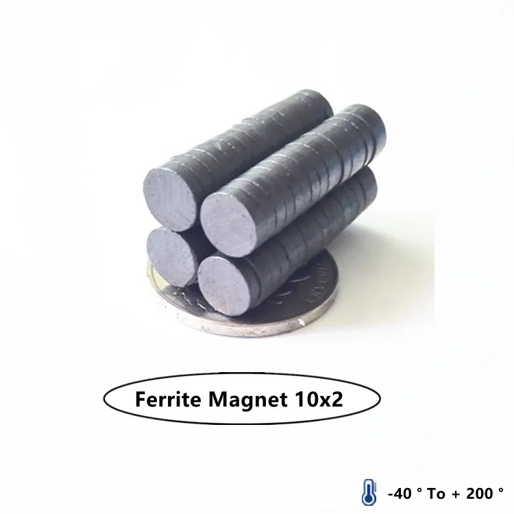 500pcs/lot Y30 Disk Ferrite Magnet 10*2 Permanent  magnet 10x2 Black Round Speaker magnet 10 x 2