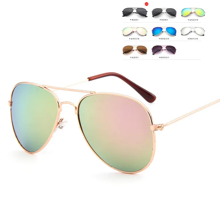 Classic Sunglasses Girls Colorful Mirror Children Glasses Metal Frame Kids Travel Shopping Eyeglasses UV400