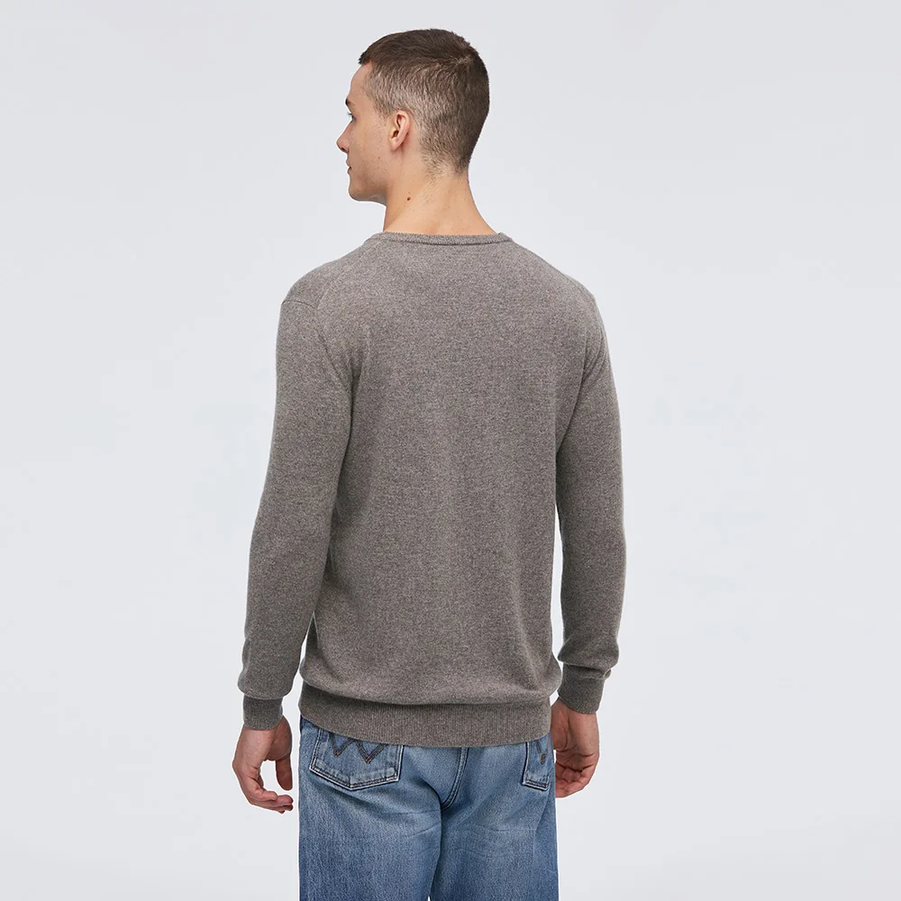 LILYSILK Cashmere Sweater For Men Crew Neck Long Sleeve NEW Free Shipping