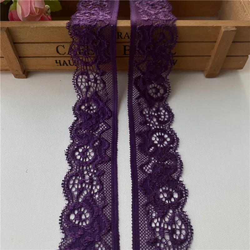 5Yards/Lot Elastic Lace Ribbon Lace Trim Embroidered for 3cm width Underwear decoration African Lace Fabric DIY Wedding Dress