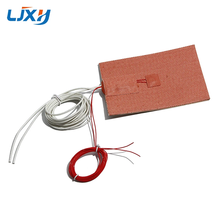 

LJXH 150mm Wire Wound Type NTC 100K Thermistor Silicone Rubber Coated Fiberglass Heater Pad 3D Printer Heater with Self-adhesive