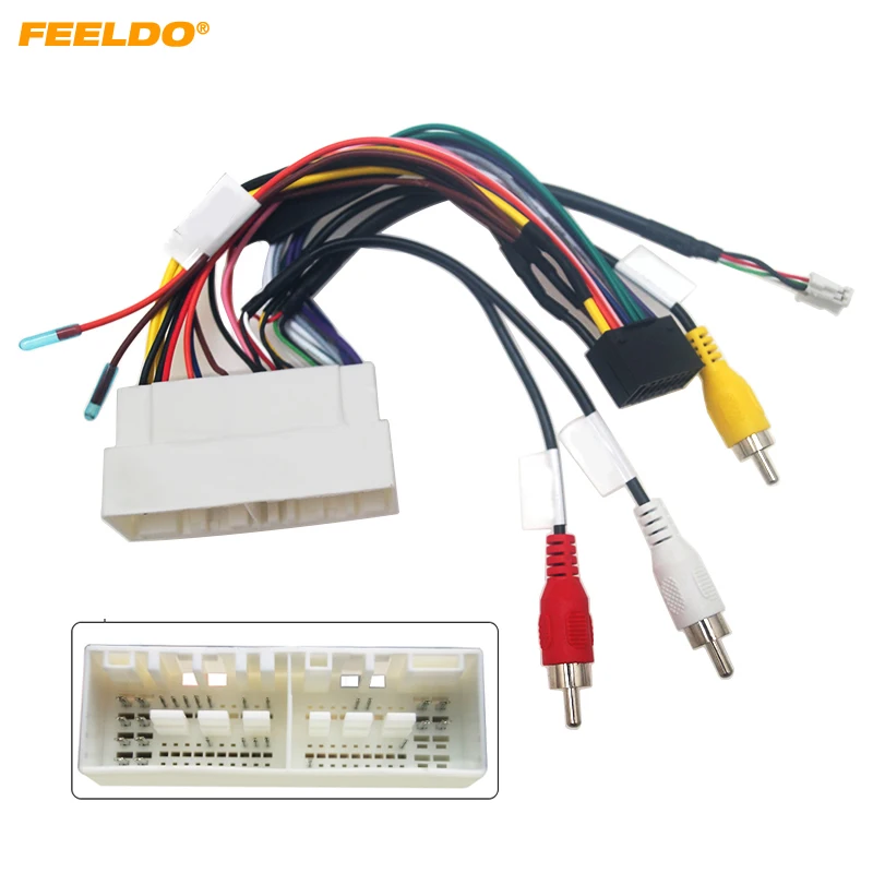 FEELDO Car Audio CD/DVD Player 16PIN Android Power Cable Adapter For Hyundai Encino Mistra KIA K3 KX5 Radio Wiring Harness #6500