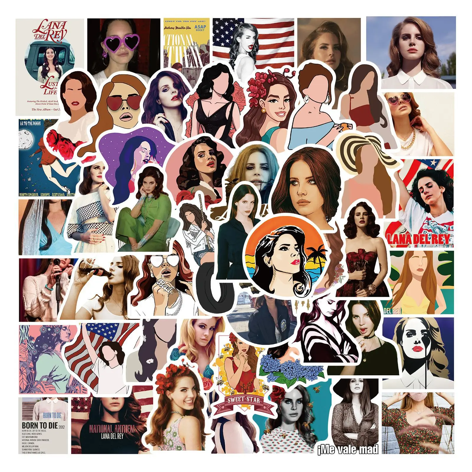 10/30/50PCS Singer Lana Del Rey Stickers Cool Laptop Guitar Luggage Phone Bike Car Waterproof Sticker Decal iPad Toys Wholesale