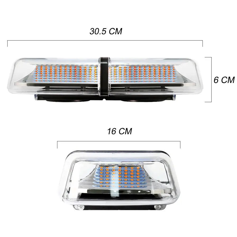 12V 24V Amber Yellow Truck Car Led Strobe Roof Lights Becaon Police Emergency Rescue Magnetic Vehicle Ambulance 72SMD