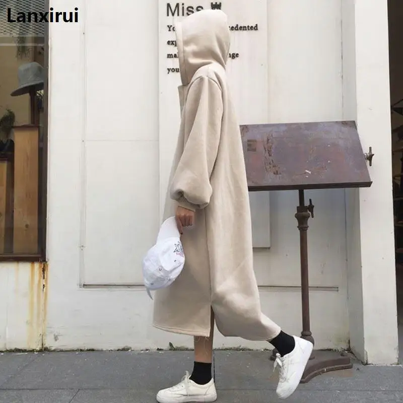 

new fashion Hoodies femme korean japanese women Sweatshirt Casual Long Sleeve womens Solid harajuku loose plus velvet pullovers